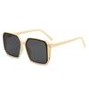 Luxury Metal Square Sunglasses, Vintage Oversized Frame Design, Uv400 Protection, Face Slimming Sunglasses 5632