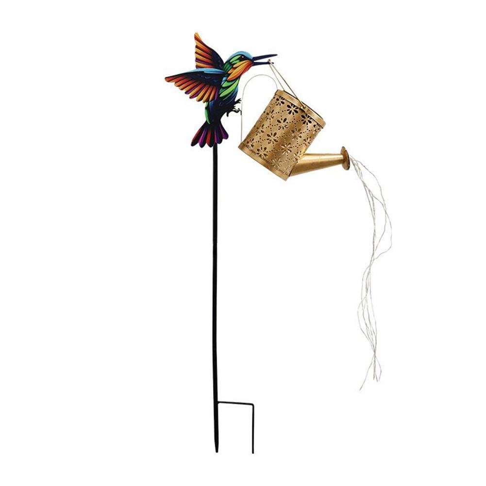 Solar Powered Metal Fairy Lights with Bracket Solar Garden Lights with Watering Can for Your Garden Table Patio Yard Or Pathway