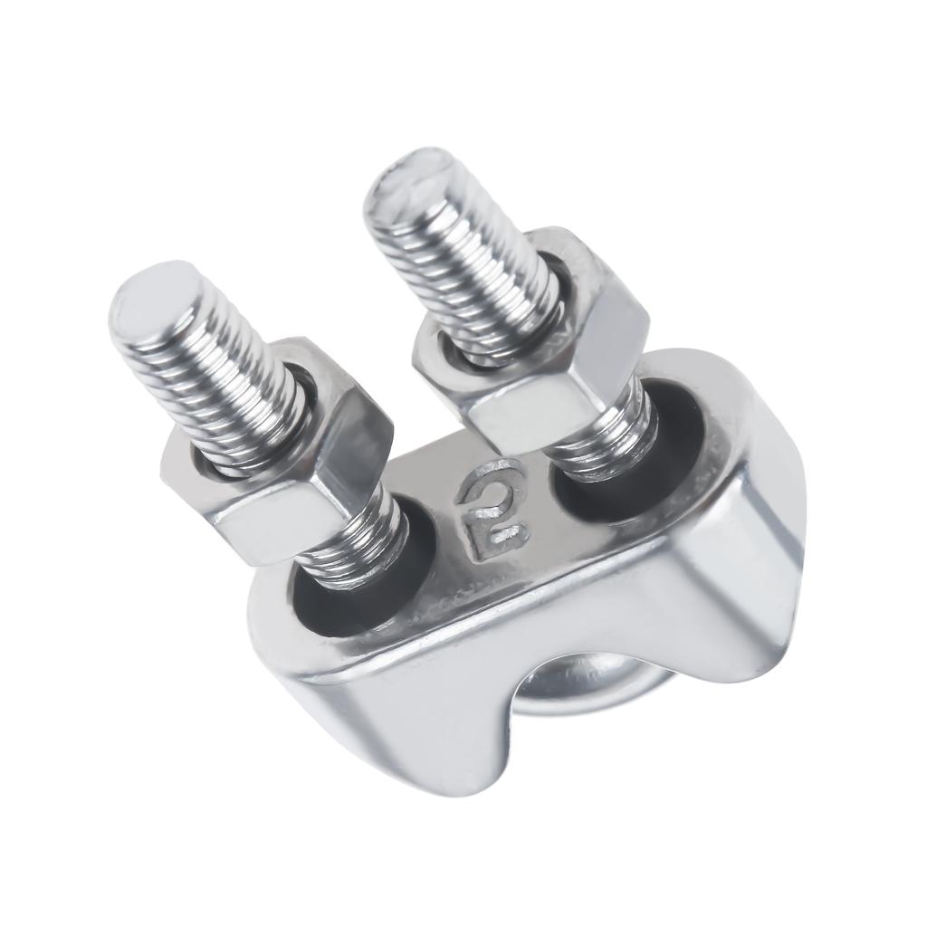 20Pcs U Shaped Clamp Wire Clips M2/3/4/5/6/8mm Cable Fastener Bolts Rigging Hardware Clamps 304 Stainless Steel Rope Sleeve