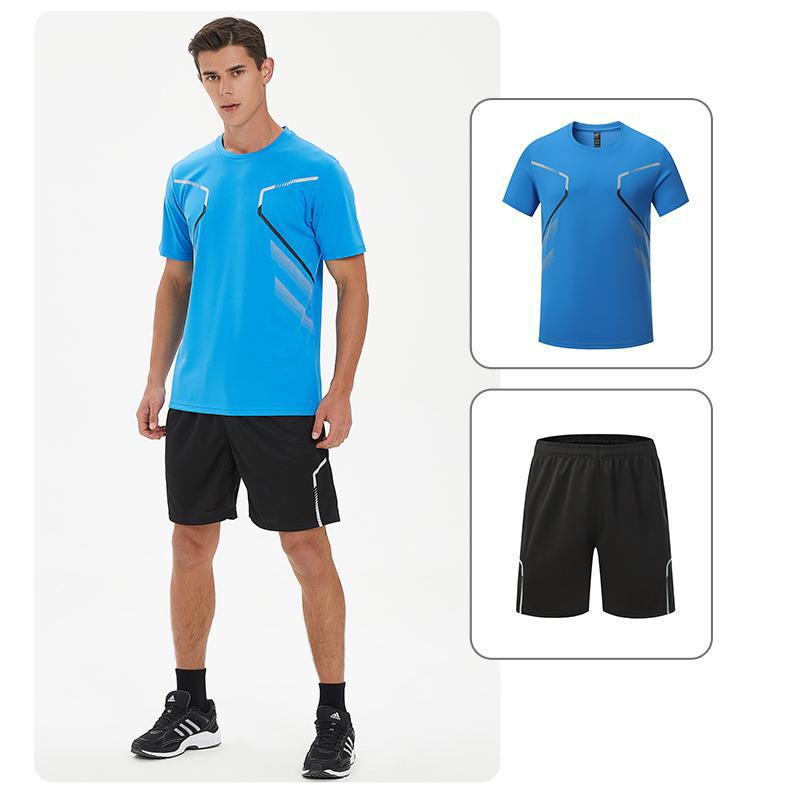 Men's Quick-Dry Breathable Summer Sports Set - Casual Running T-Shirt & Shorts