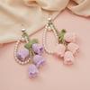 Fashion Handmade Flower Knitted Keyring Women Crocheted Wool Flower Leaf Bag Pendants Car Pendants Fresh Handbag Charms Gifts