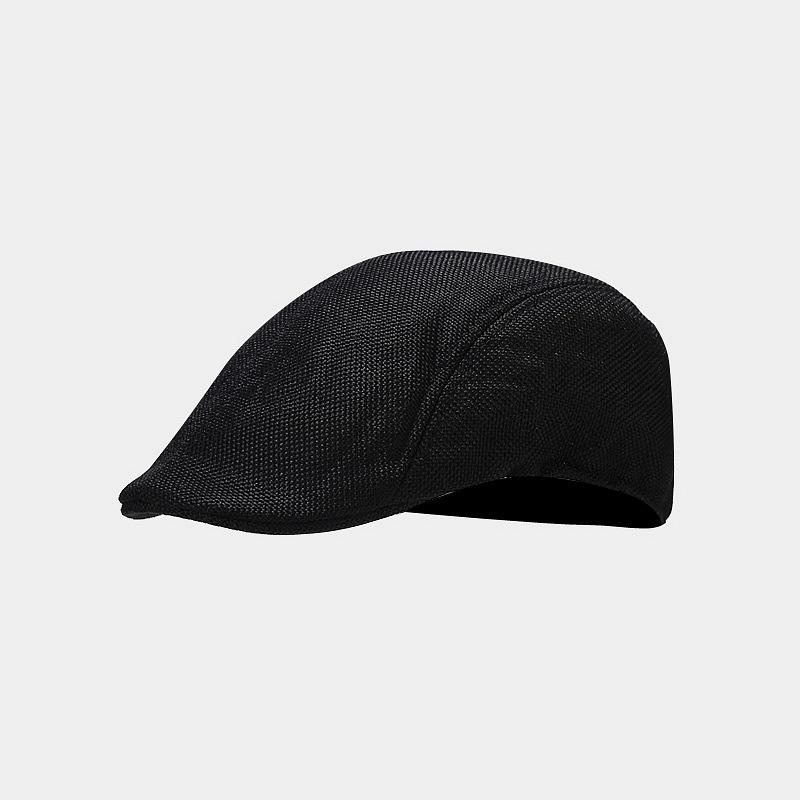 Spring and Summer Simple Light Board Imitation Hemp Beret Men's British Retro Breathable Duck Tongue Forward Hat Women's Middle-aged Hat