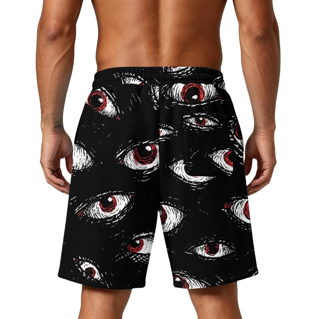 Men's Halloween Loose Fit Shorts with Pockets Drawstring Waistband Athletic Printed Shorts for Casual Sportswear