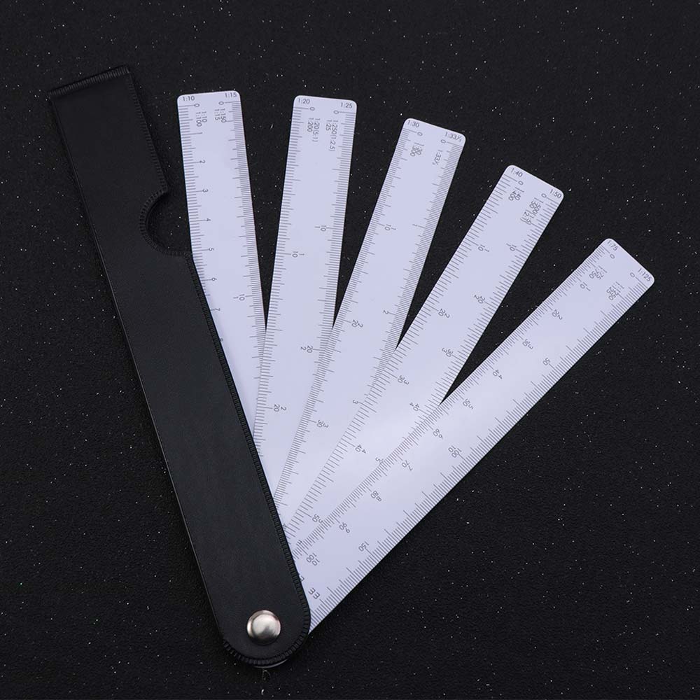 Multifunctional Foldable Rulers 5 Blades Scale Ruler Fan Shape Scale Ruler School Supplies