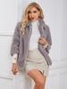 2023 Women's Faux Fur Short Coat with Zipper - European & American Style Lamb's Wool Fleece Jacket