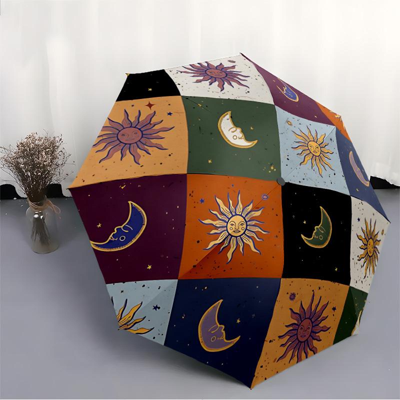 1pc Sun Moon Automatic Open/Close Umbrella Compact Folding Umbrella, All-Season Portable Umbrella for Women/Men F1124324