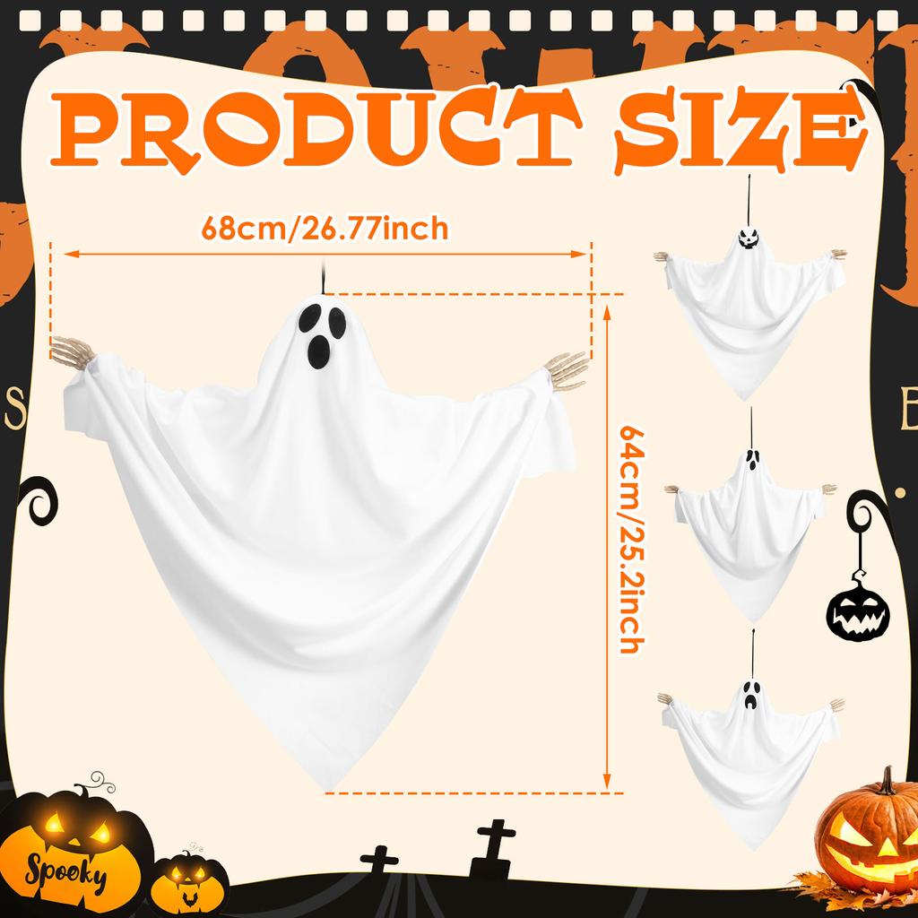 Halloween Hanging Ghosts for Home Indoor Front Yard Patio Lawn Outdoor Hanging Decoration Haunted House Bar Hanging Horror Prop