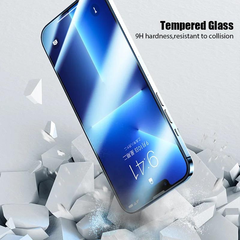 4PCS Tempered Glass for iPhone 16 15 14 13 12 11 Pro Max Mini Screen Protector for iPhone SE 2020 2022 X XR XS Max 7 8 6 6S Plus
