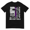 Lila Hoch für Militärkinder USA Flagge Kindermonat T-Shirt