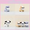 Stylish And Playful Plush Dog Keychain With Glasses Ideal For Personalizing Bags And Keys