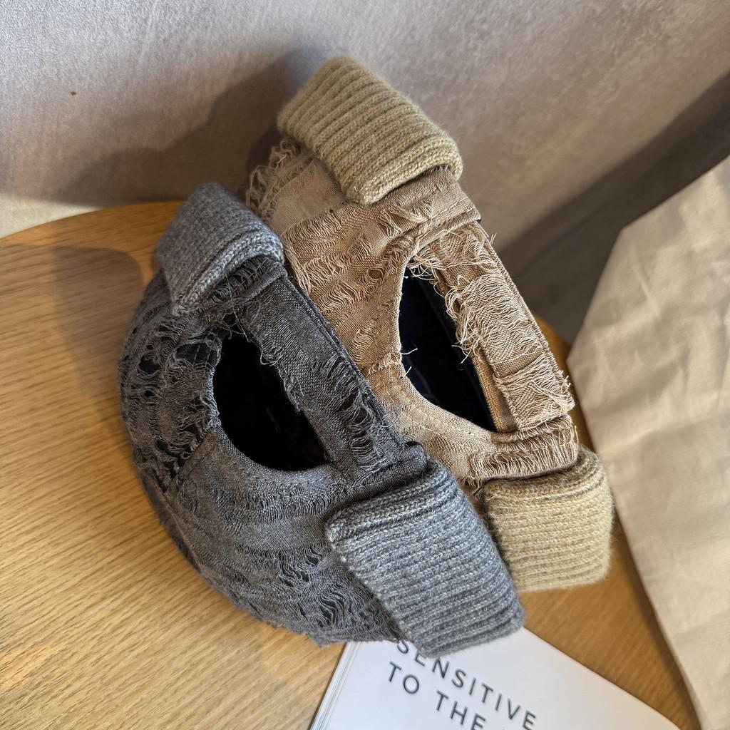 Japanese Retro Cap With Distressed Details And Wind Resistance For Fall And Spring Fashion
