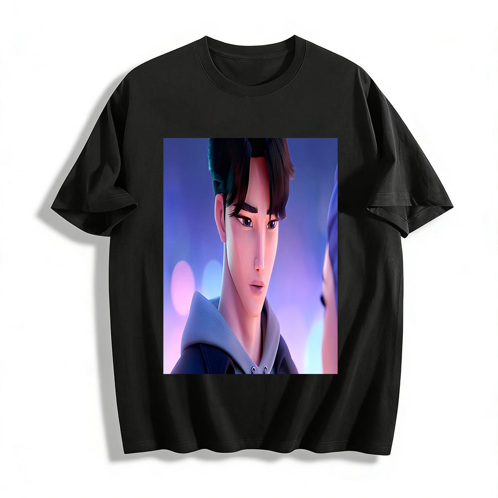 

Korean Style Anime Hero Print Hoodie Loose Trendy Secondary Peripheral Couples Top For Autumn Winter Pure cotton T-shirt XXS