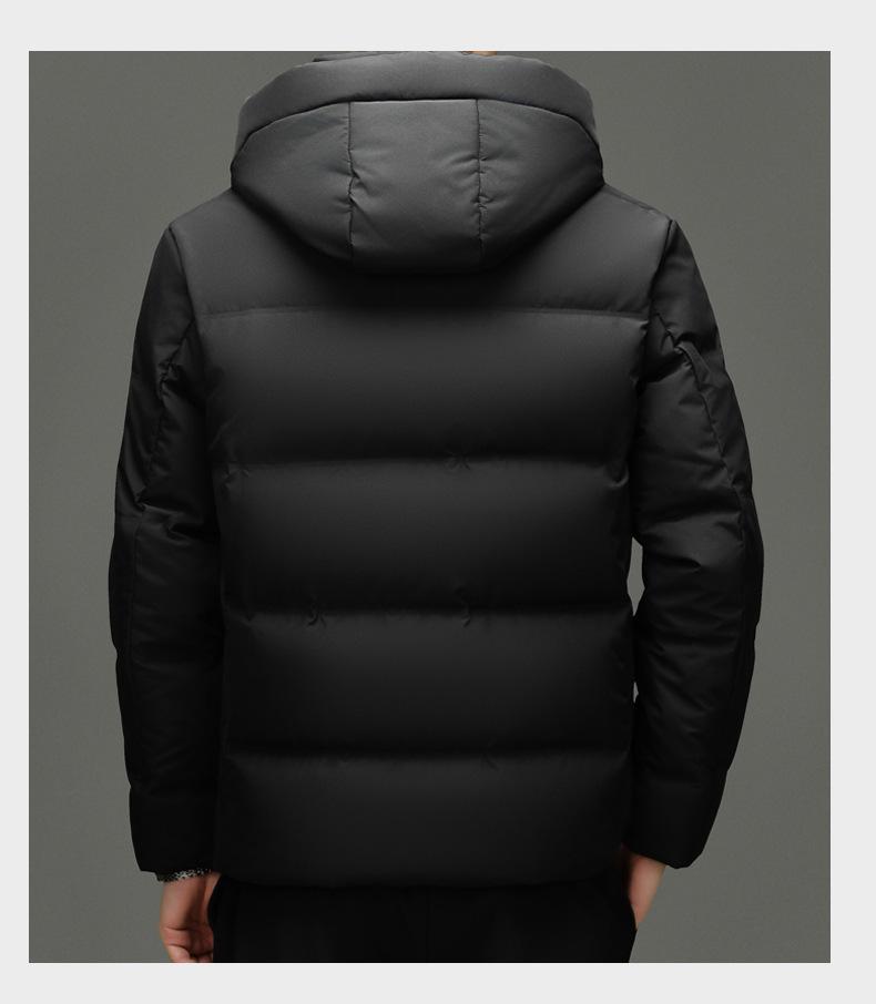 Men's 90% Goose Down Hooded Winter Jacket – Casual, Warm, Fashionable, Short Coat