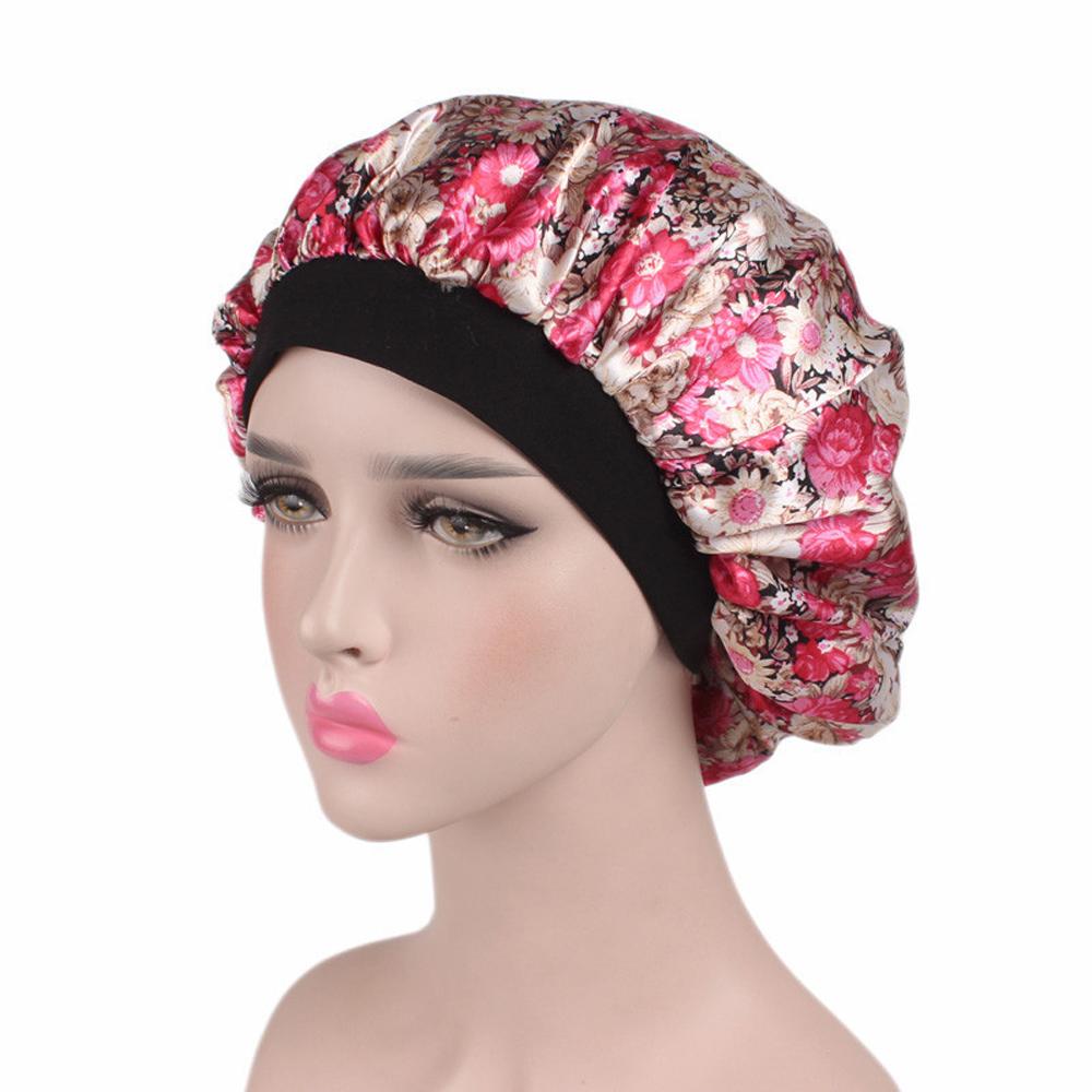 1 Pc Soft Night Sleep Hat Women Elastic Wide Band Fashion Hair Loss Cover Head Wrap Satin Bonnet Beauty Chemo Caps Care