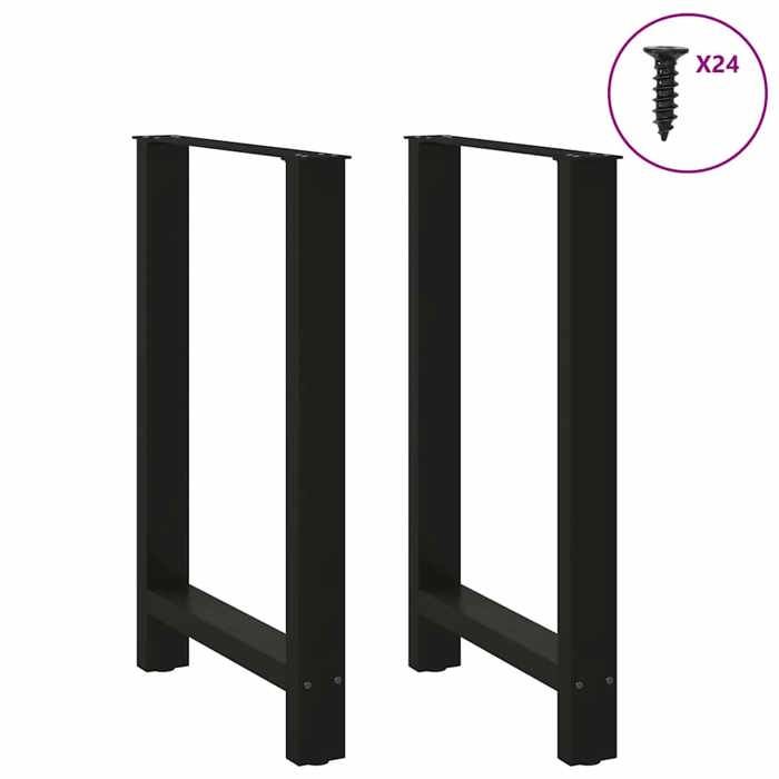 VidaXL Pieds de table de bar Noir 2 pièces 60 x (90-91) cm Acier 4013332