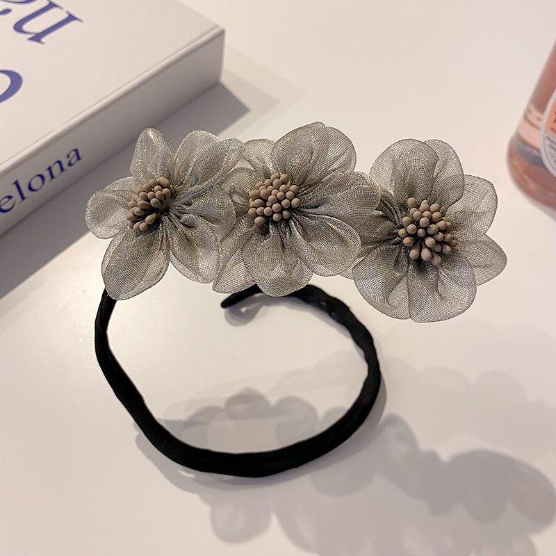 New Hair Coiler Female Flower Ball Head Lazy Hair Coil Artifact Net Celebrity Pearl Korean Headdress Hair Accessories