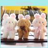 Cute Brown Teddy Bear Fluffy Keychain Plush Toy Adorable Bag Decoration 10cm