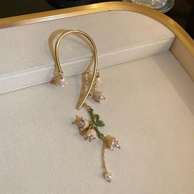 Konvalinka Perlově zelený náušnicový háček pro ženy Výrazný náušnice Boutique šperky Párty Svatba Rande Dárek