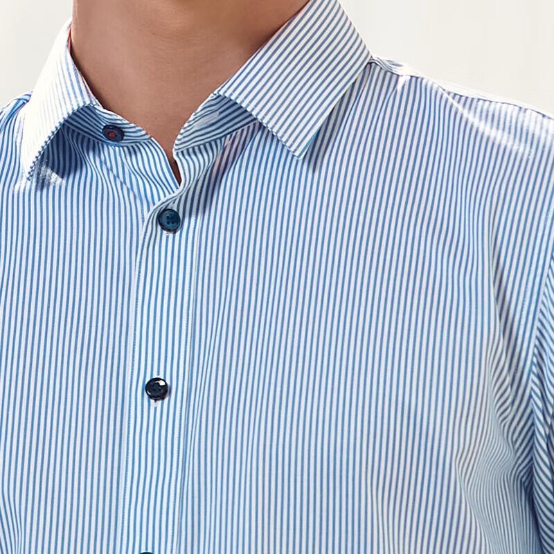 SAINT ANGELO Men's Business Casual Striped Long Sleeve Shirt