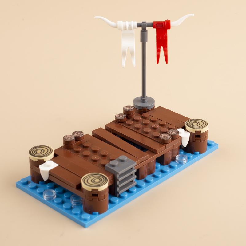 Medieval Castle Military Scene Roman Soldier Miniature Siege Weapon Small Particle Building Block Ornament Toy