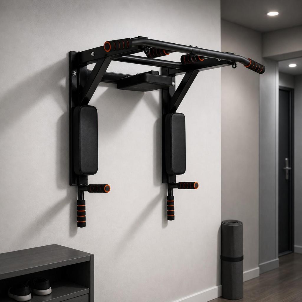 Wall-Mounted Pull-up Bar with Handles Padded for Fitness Room