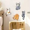 Cartoon Kratzende Katze Wandaufkleber Lustiger 4 Kletternde Katzen Aufkleber Niedlicher Katzen Stoßstangenaufkleber für Auto LKW Motorrad Wand Fenster Dekor