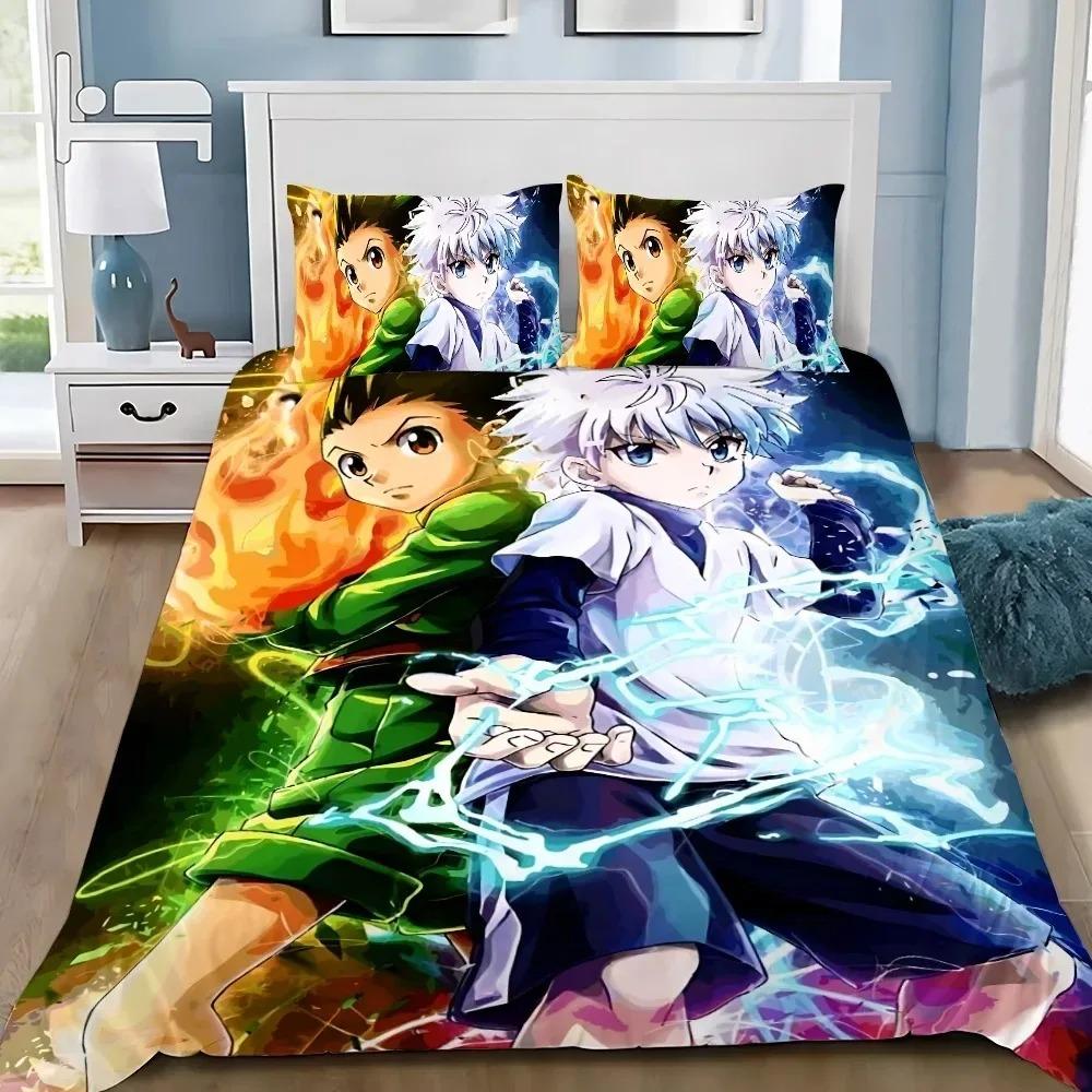 3D spausdinimas Anime Hunter X Hunter 2_3 vnt. patalynės komplektas Viengulis Twin Pilnas Karalienės Karaliaus Dydis Patalynės Komplektas Suaugusiųjų Vaikų Miegamojo Antklodės Užvalkalų Komplektai