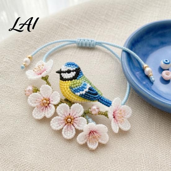Quiet Time Handcraft Activities DIY Beaded Bracelet Making Kit 3D Hummingbird Butterfly Fox Small Ornament Kit Craft Beginner-Friendly Bead