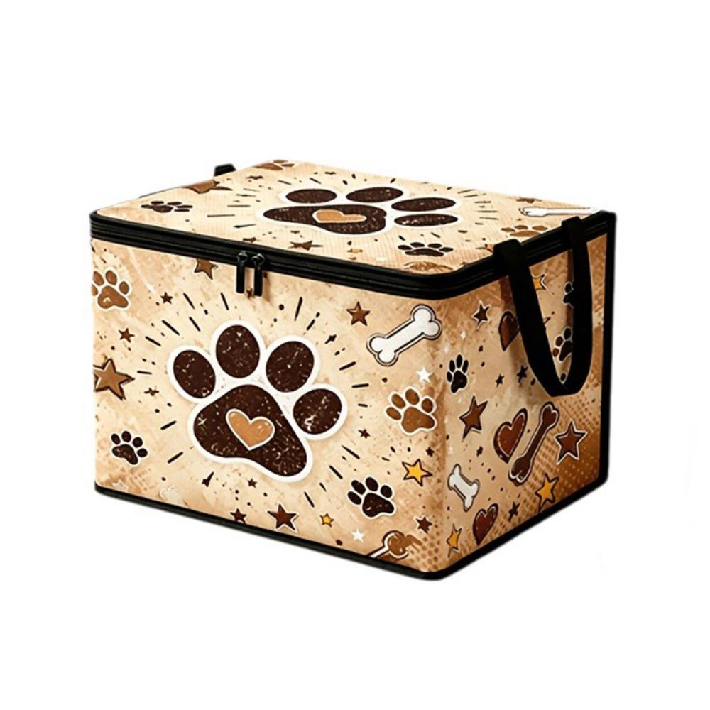 Dust-proof Paw Print Storage Box Large Capacity Fabric Storage Box Wardrobe Organizer for Home