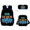 New 3Pcs Creative Number 67 Print Backpack Set Primary Middle School Students Casual Schoolbag Kit With Pencil Case Back To School Gift
