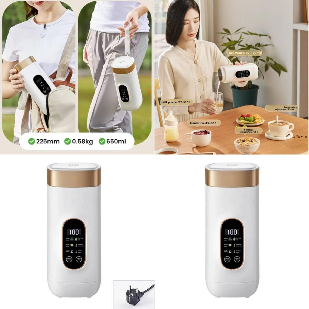 Portable Travel Electric Kettle With Temperature Control For Office And Home
