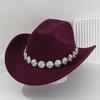 New Top Hat Western Cowboy Hat Metal Flower Rhinestone Gem Hat Chain Accessories Hat Strap Hat