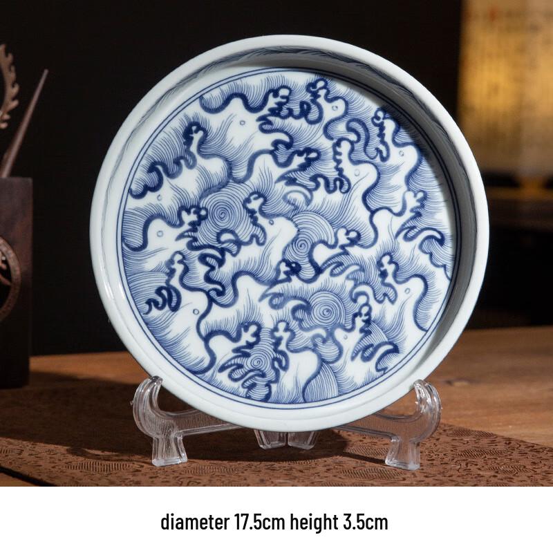 

Cha Xun Retro Blue & White Sea Wave Ceramic Tea Set