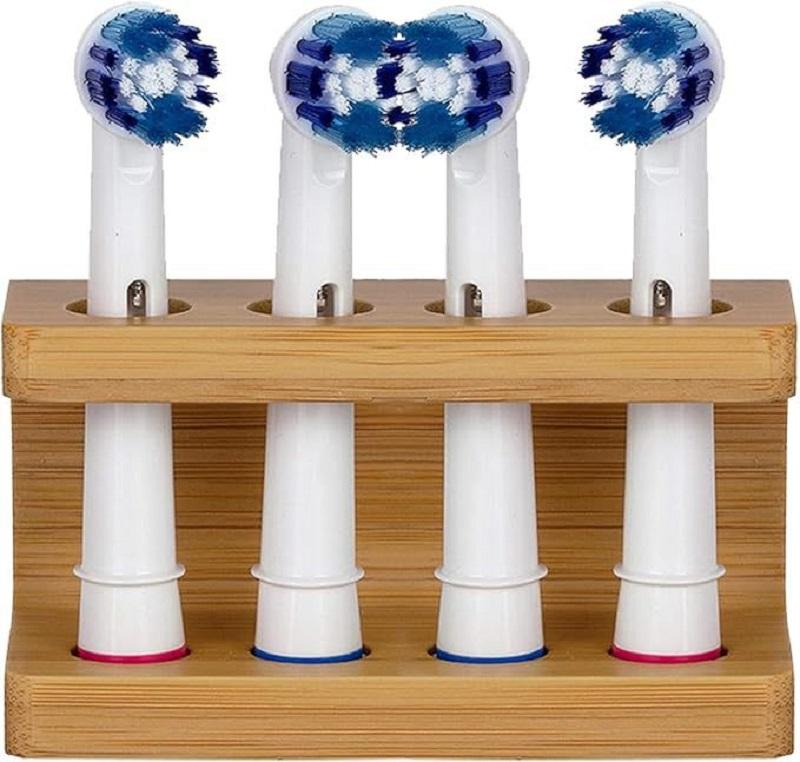 Bamboo Toothbrush Rack Electric Toothbrush Head Wooden Bathroom Bamboo Storage Rack Mini Multi-slots Bamboo Stand For Toothbrush