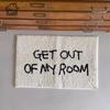 VIKAMA Simple Letter Synthetic Cashmere Area Rug Soft Indoor Floor Mat Bedroom Bathroom Anti-slip Floor Mat Home Decoration