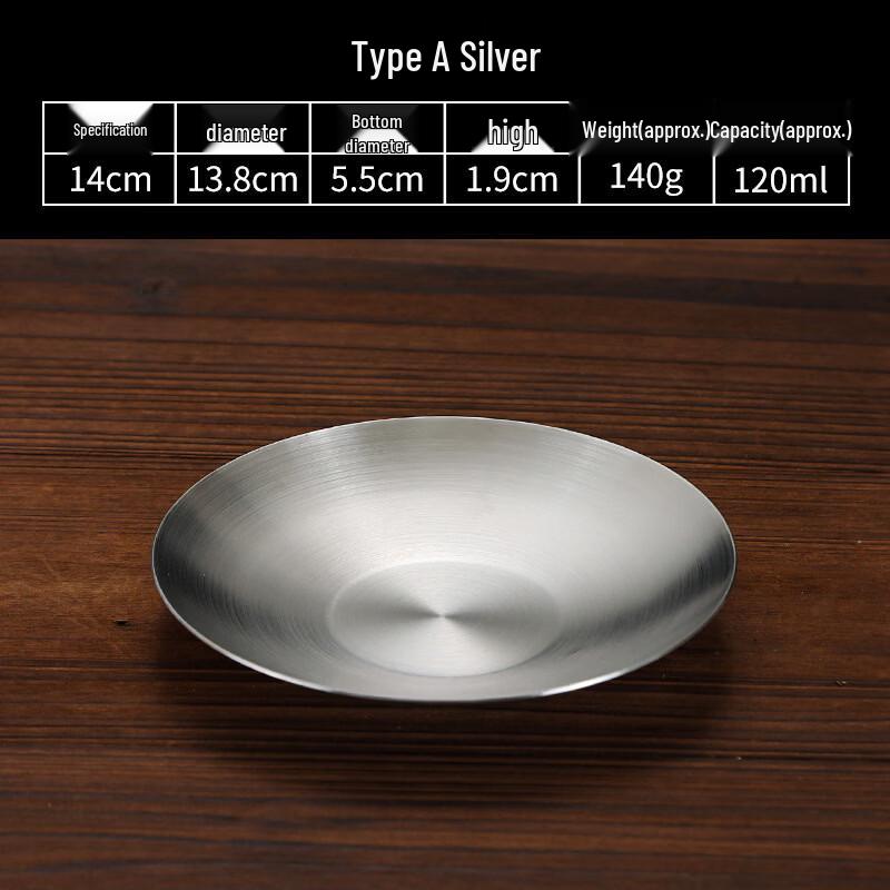 ZISIZ Vintage Japanese Stainless Steel 14cm 3-Compartment Snack Plate