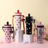 Stainless Steel Coffee Mug Large Capacity Insulated Water Bottle Creative Straw Thermal Cup  Travel