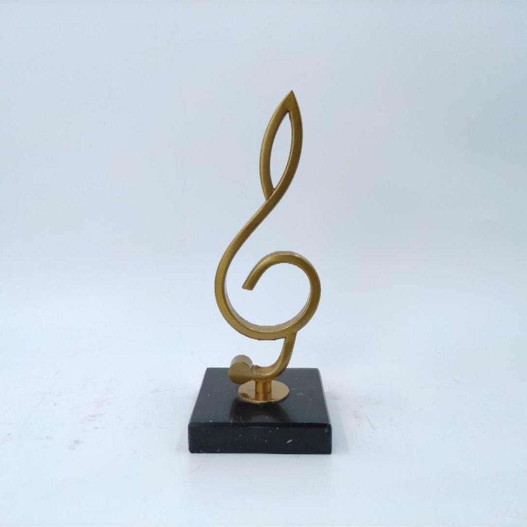 Nordic Music Note Stainless Steel and Marble Decor for Home or Office Display