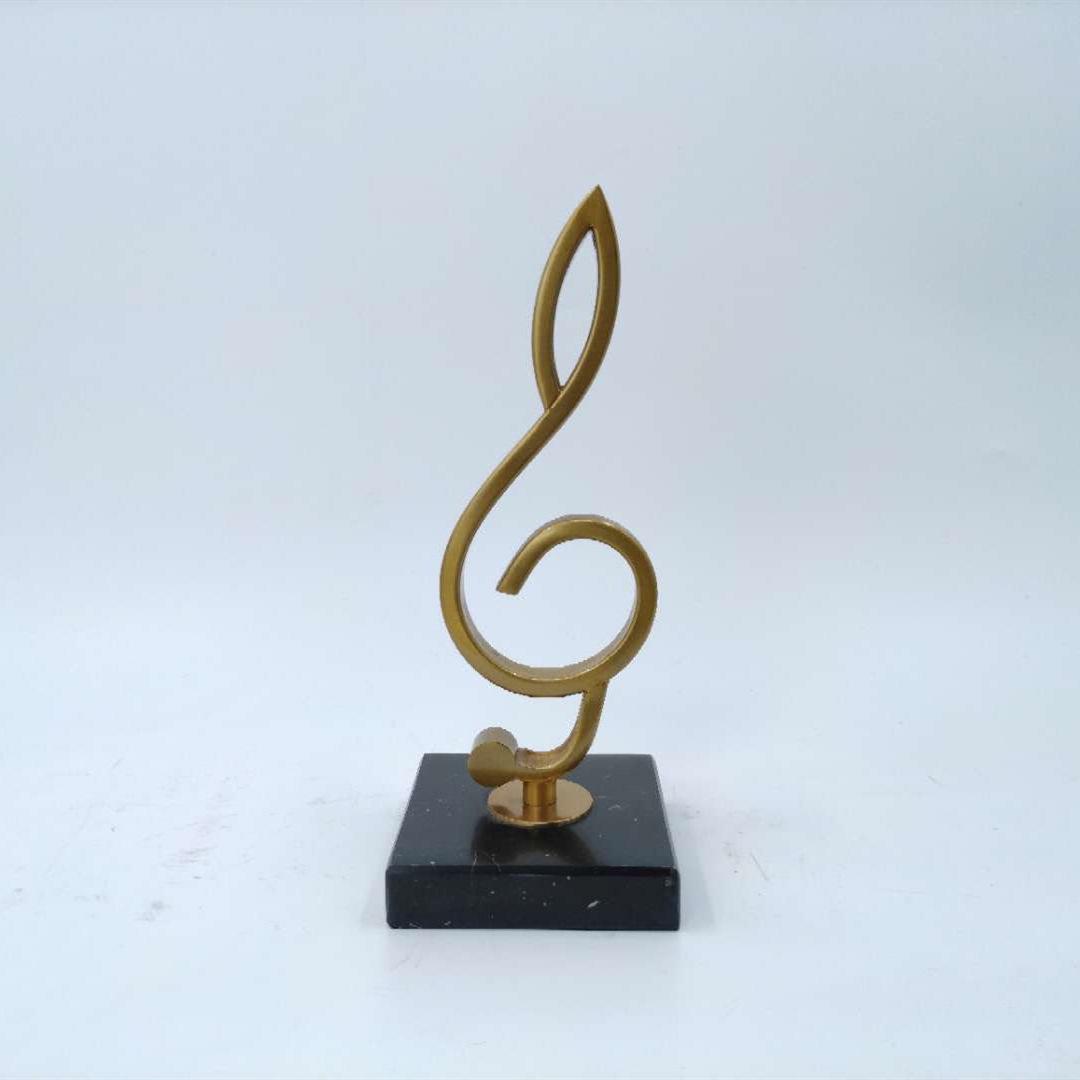 Electroplated Wrought Iron & Marble Nordic Musical Note Ornaments for Home, Living Room, Study, or Model Room Décor