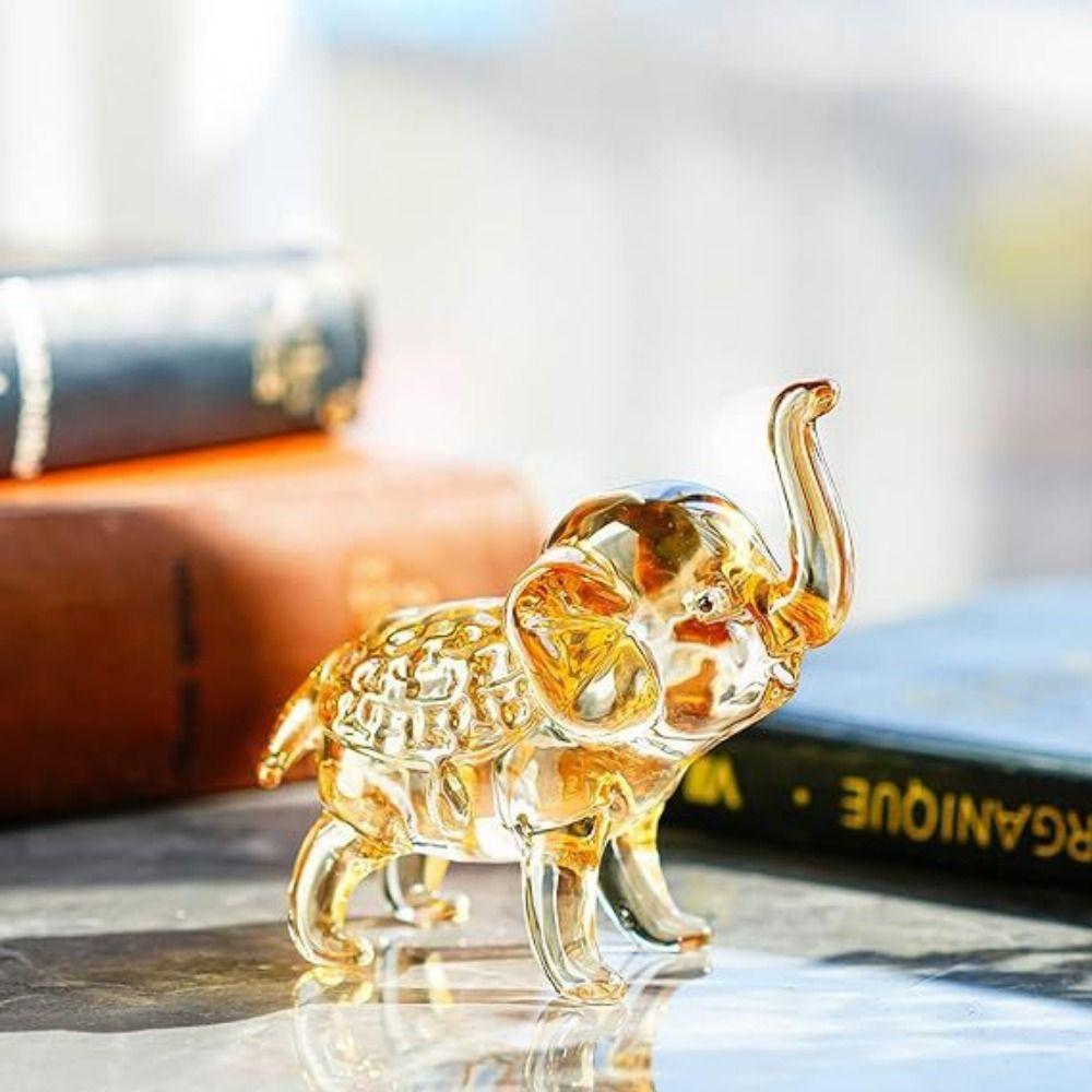 Modern Crystal Elephant Statue Cute Desktop Crystal Ornaments Baby Elephant Ornaments  Home