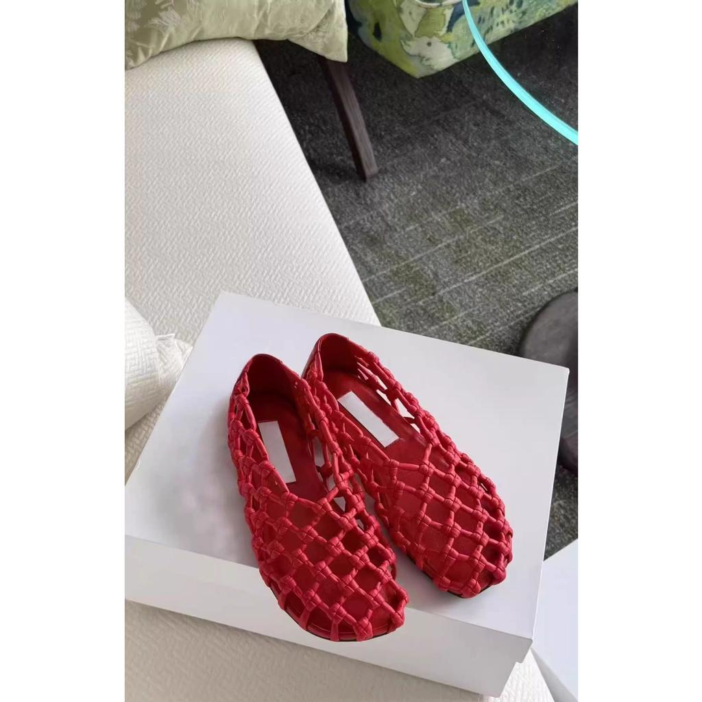 Lazy Single Shoe Tide 2025 Summer New Fashion Versatile One Pedal Casual Woven Fishing Net Rope Knot Mesh Shoes Women