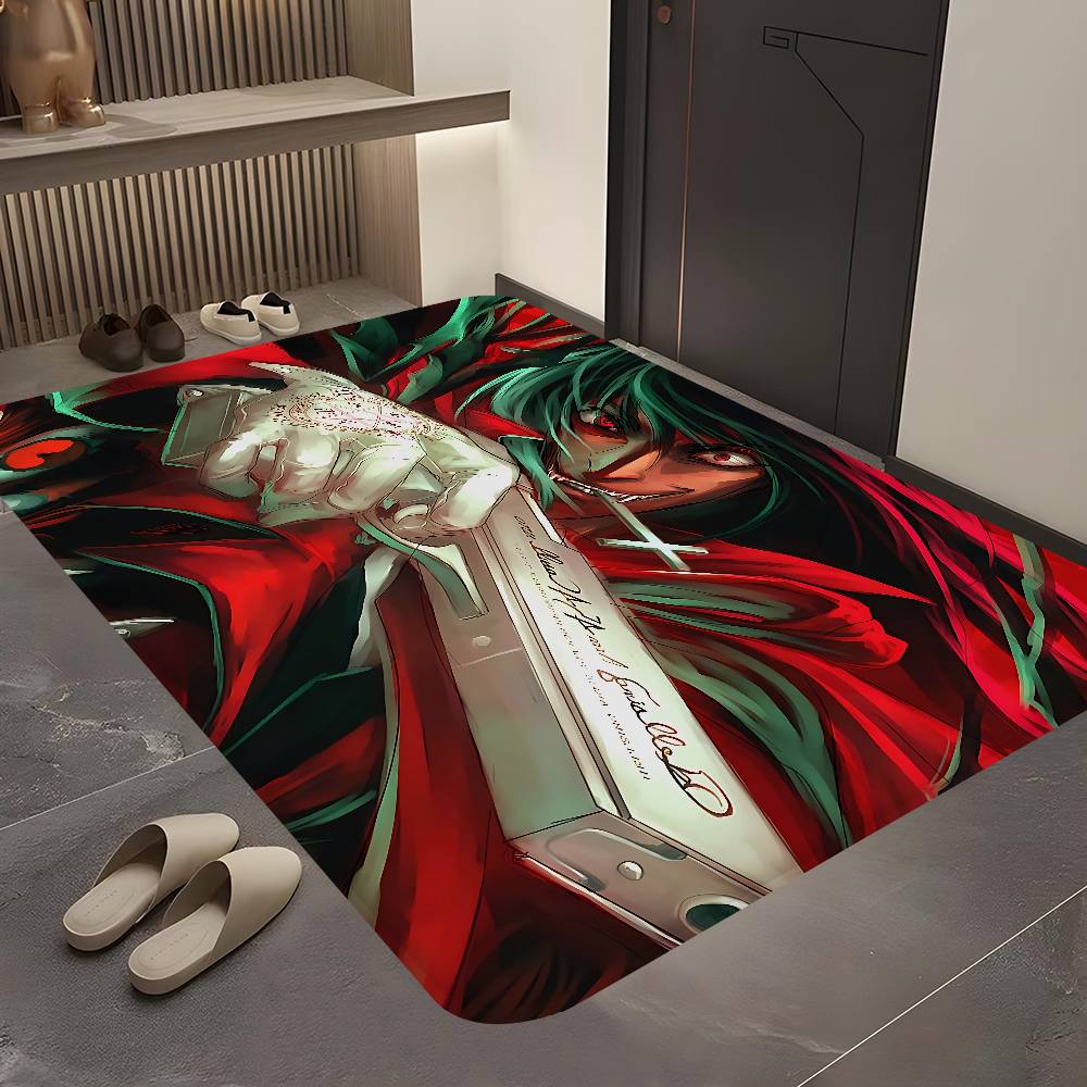 Anime H-Hellsing Bathroom Mat Kids Room Bedroom Decoration Balcony Anti-Slip Doormat Living Room Bedside Area Rugs