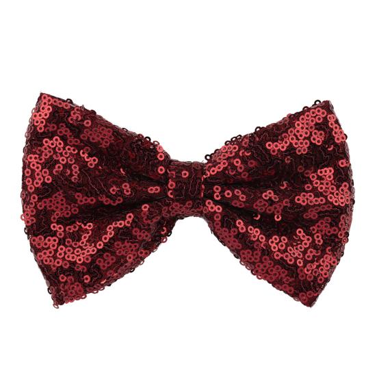 Hairpin Safety Rounded Corner Clip with Burr-Free Metal Spring Bow Shape Shiny Sequin Decoration Hairpin Children Sparkling Hair Accessory