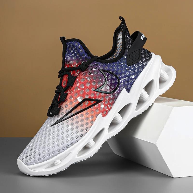 

Мужские кроссовки для бега Модная мужская повседневная обувь Сетчатые дышащие кроссовки Легкие удобные теннисные спортивные тренировочные туфли 39