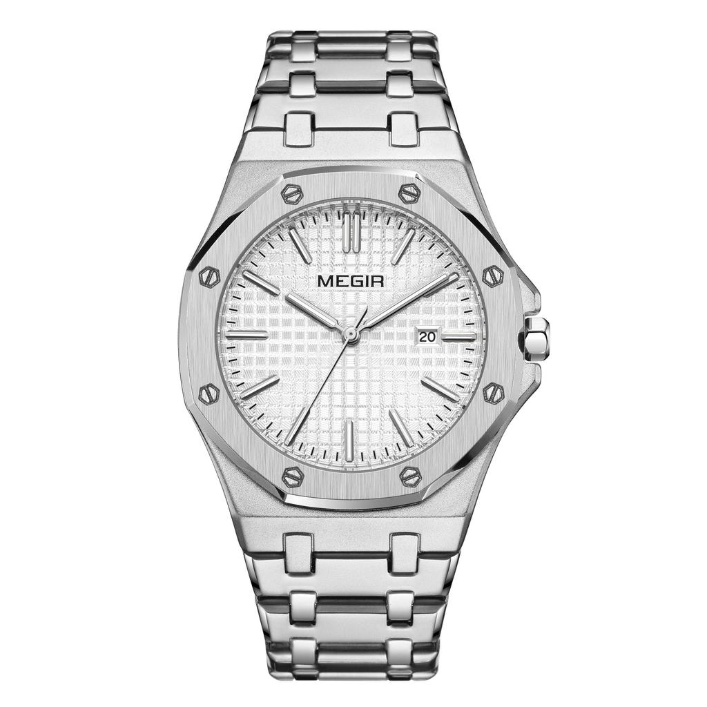Men'S Classic Business Steel Belt Watch Waterproof Luminous Calendar Watch 1085
