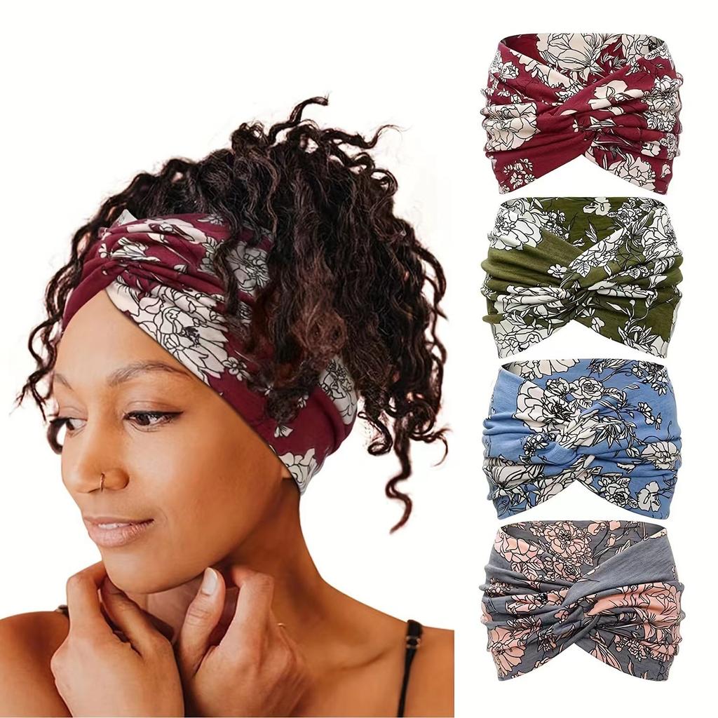 Twisted Wide Headbands for Women Extra Large Turban Workout Headband Fashion Yoga Hair Bands Boho Twisted Thick Hair Accessories