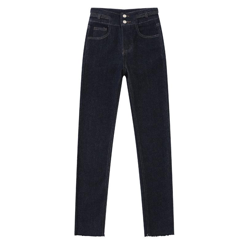 High-waisted Jeans for Women with Velvet Feet In Autumn and Winter Elastic Slim Fit New Tight Pencil Pants