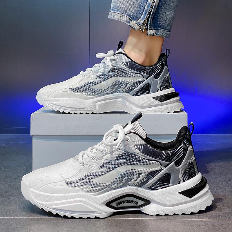 Winter student running sports shoes velvet cotton shoes soft soles heightening casual dad trendy shoes