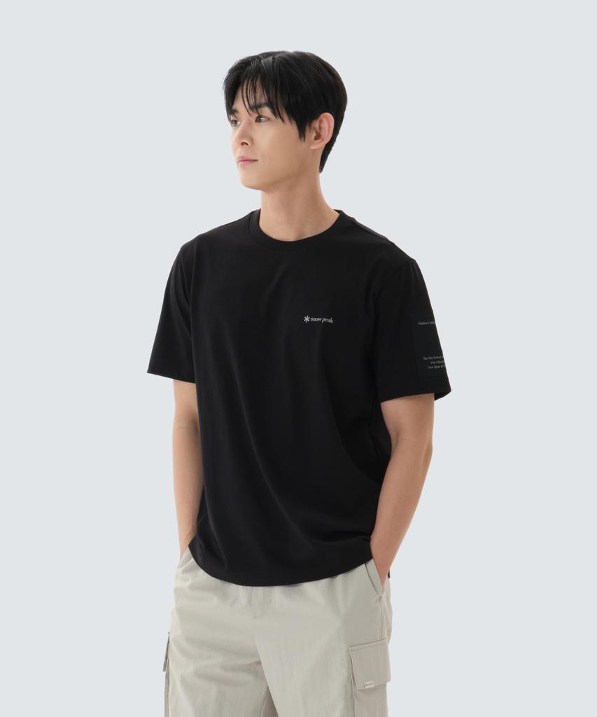 SNOWPEAK APPAREL Aerocool Woven Patch Short Sleeve T-Shirt (S26Mmfts28) Black