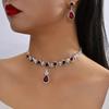 Halskette Ohrringe Set Tränenförmig Zirkonia Anhänger Halskette Elegantes Hochzeits Schmuck für Abschlussball Party Brautparty Geschenk